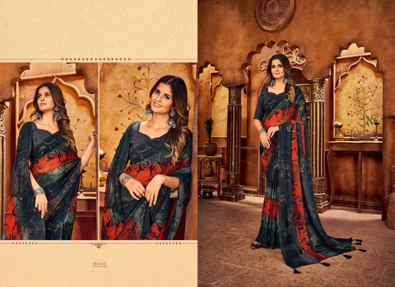 Saroj Magic New Ethnic Wear Printed Georgette Saree Latest Collection